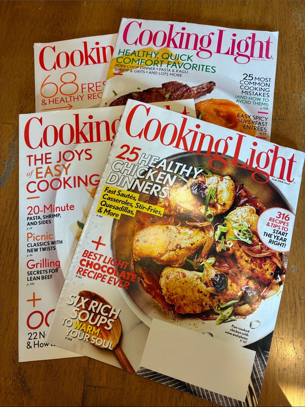 Lot of four vintage Cooking Light Magazines